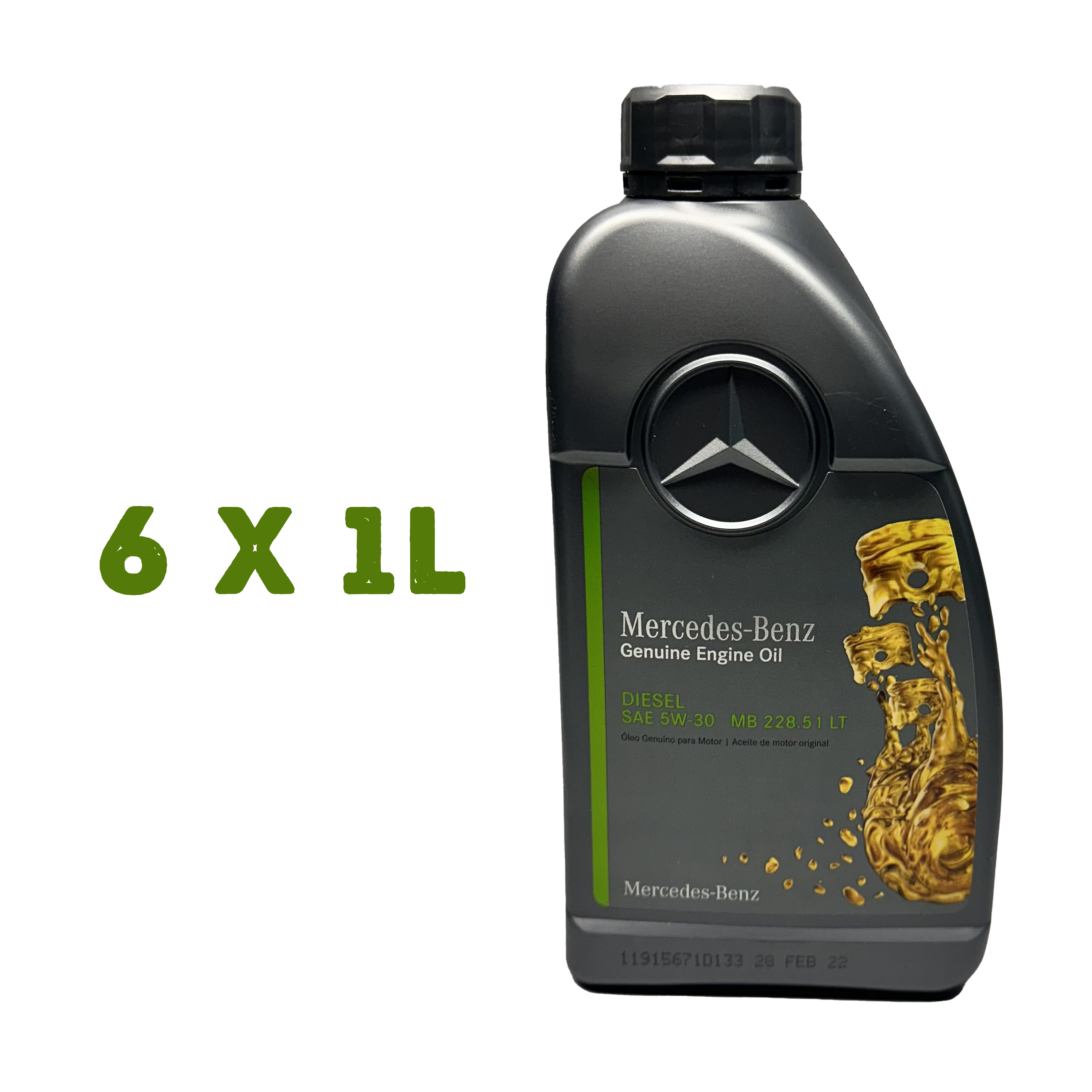 Genuine Mercedes-Benz 5W-30 228.51 Low-SAPS 6 Litres (6 x 1L)